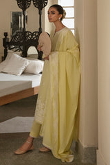 CLOVER LIME-3PC CHIKANKARI LAWN SUIT