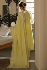 CLOVER LIME-3PC CHIKANKARI LAWN SUIT