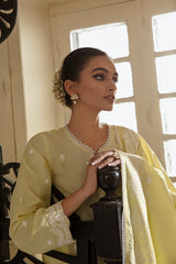 CLOVER LIME-3PC CHIKANKARI LAWN SUIT