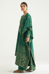 DUSKY RADIANCE-A-3PC COTTON JACQUARD SUIT