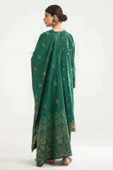 DUSKY RADIANCE-A-3PC COTTON JACQUARD SUIT