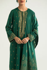 DUSKY RADIANCE-A-3PC COTTON JACQUARD SUIT