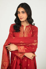 DUSKY RADIANCE-B-3PC COTTON JACQUARD SUIT