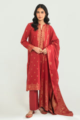 DUSKY RADIANCE-B-3PC COTTON JACQUARD SUIT