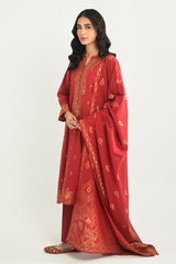 DUSKY RADIANCE-B-3PC COTTON JACQUARD SUIT