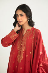 DUSKY RADIANCE-B-3PC COTTON JACQUARD SUIT