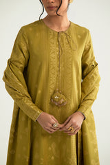 ETHNIC ERA-B-3PC COTTON JACQUARD SUIT