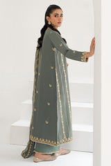 AURIC SAGE-3PC EMBROIDERED LAWN SUIT