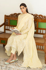 BLAZE LIME-3PC EMBROIDERED LAWN SUIT