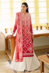 SCALLOPED FLOW-3PC EMBROIDERED LAWN SUIT