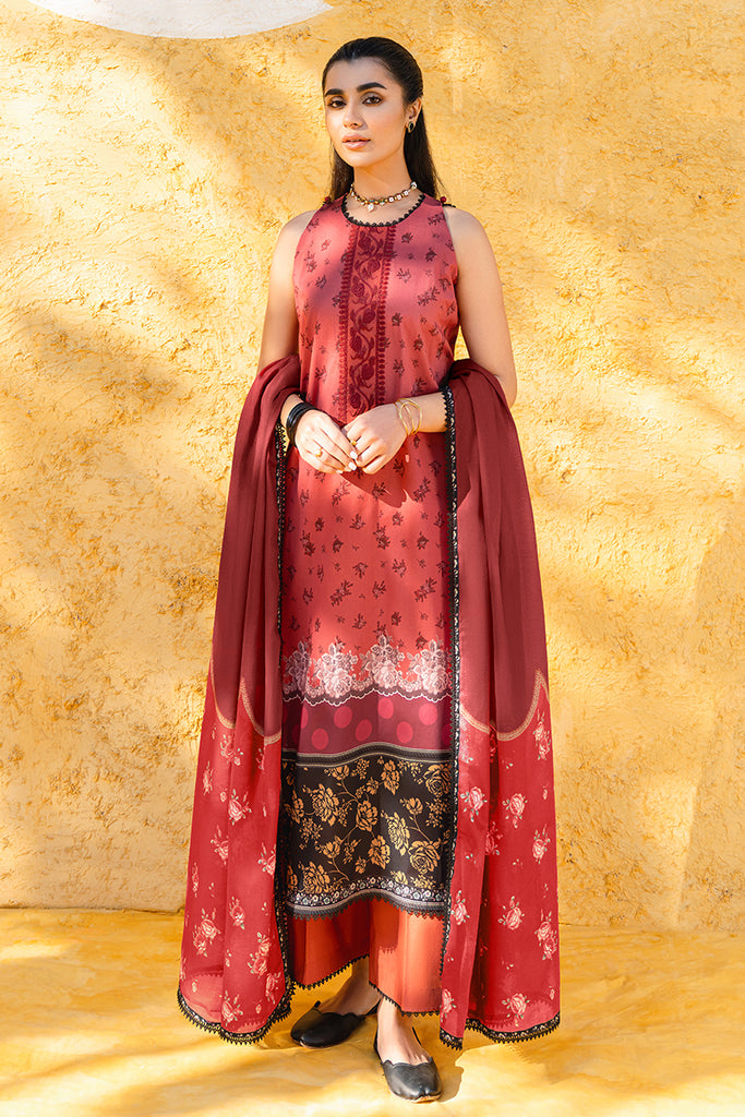 DAZZLING MOON-3PC DIGITAL PRINTED LAWN SUIT