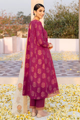 CRIMSON BLOOM-3PC COTTON JACQUARD SUIT