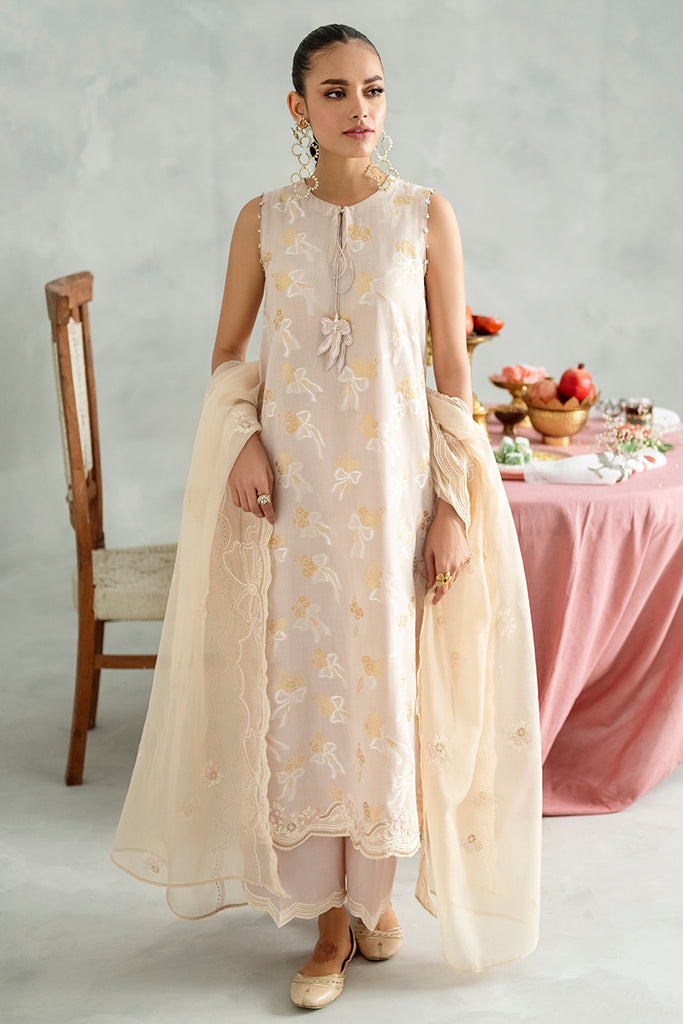 PASTEL BOW-3PC COTTON JACQUARD SUIT