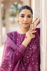 BRISTOL MAUVE-3PC EMBROIDERED LAWN SUIT