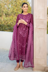 BRISTOL MAUVE-3PC EMBROIDERED LAWN SUIT