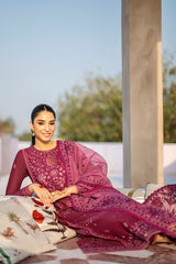 BRISTOL MAUVE-3PC EMBROIDERED LAWN SUIT