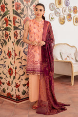 VIBRANT FLECK-3PC PRINTED LAWN SUIT