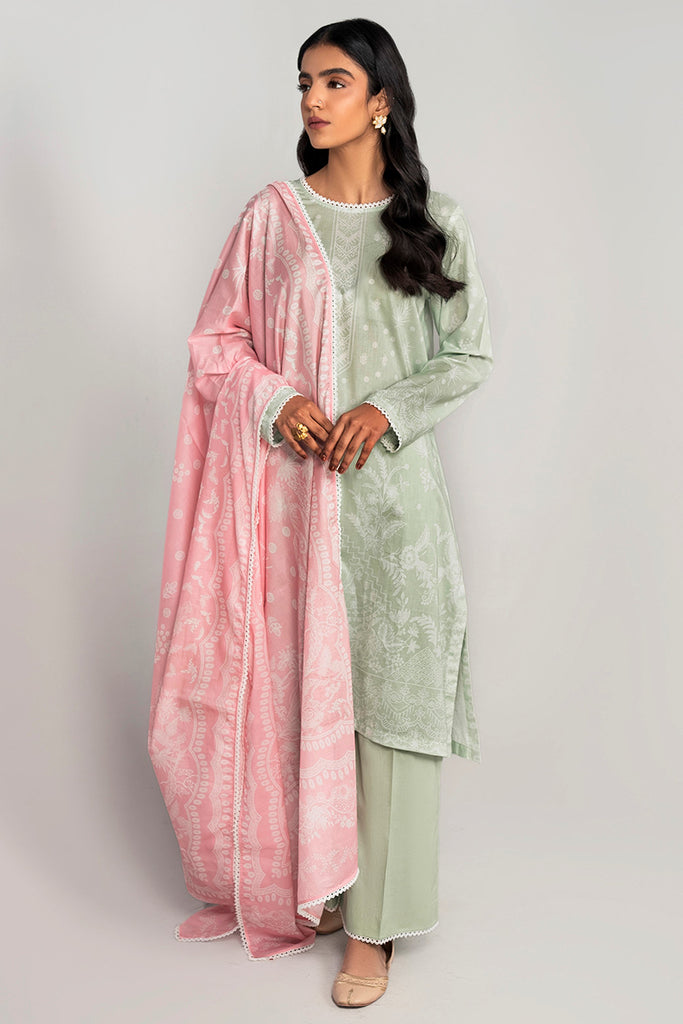 DUSTY FROST-3PC PRINTED LAWN SUIT