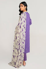 MAUVE HUE-3PC PRINTED LAWN SUIT