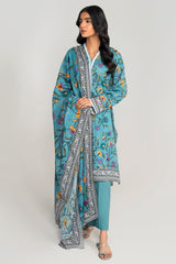 PERIWINKLE GUST-3PC PRINTED LAWN SUIT