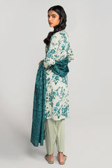 TAN ORCHID-3PC PRINTED LAWN SUIT