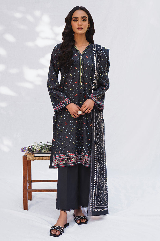 CHROMATIC ANTIQUE-3PC PRINTED LAWN SUIT