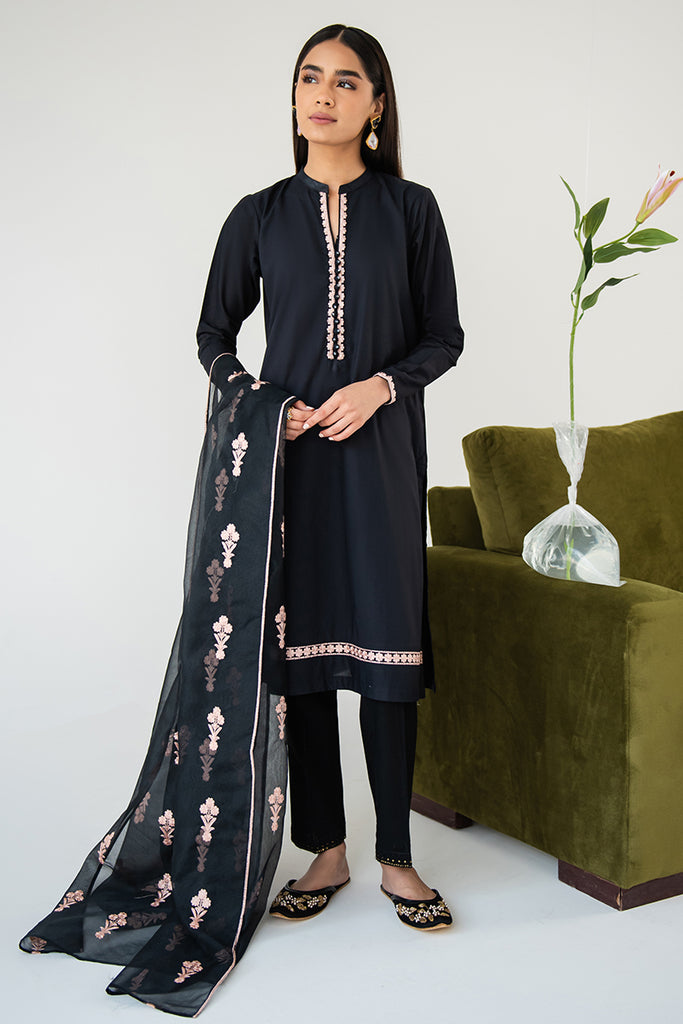 EBONY BLOOM-2PC (SHIRT & DUPATTA)