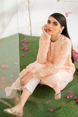 PEACH FLORET-2PC (SHIRT & DUPATTA)
