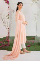 PEACH FLORET-2PC (SHIRT & DUPATTA)