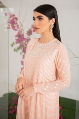 PEACH FLORET-2PC (SHIRT & DUPATTA)