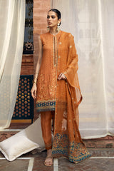 RUSSET FLORID-3PC (SHIRT, TROUSER & DUPATTA)