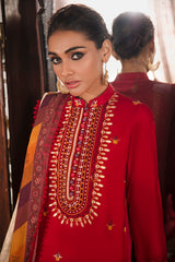 ETHEREAL VELVET-3PC LINEN EMBROIDERED SUIT