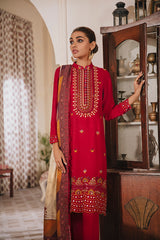 ETHEREAL VELVET-3PC LINEN EMBROIDERED SUIT