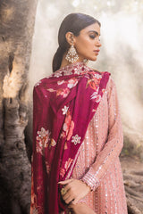 AMBROSIAL BLUSH-4PC EMBROIDERED ORGANZA SUIT