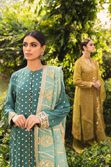 VERDANT RELIC-4PC EMBROIDERED SILK SUIT