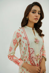 CORAL GLINT-2PC KHADDAR PRINTED SUIT