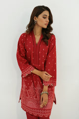 SCARLET GLEAM-2PC KHADDAR PRINTED SUIT