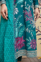 GARLAND BLOOM-3PC- EMBROIDERED KHADDAR SUIT