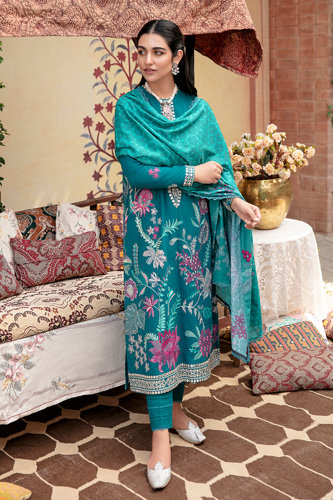 GARLAND BLOOM-3PC- EMBROIDERED KHADDAR SUIT