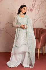 MAH-JABEEN-3PC ORGANZA EMBROIDERED PRET